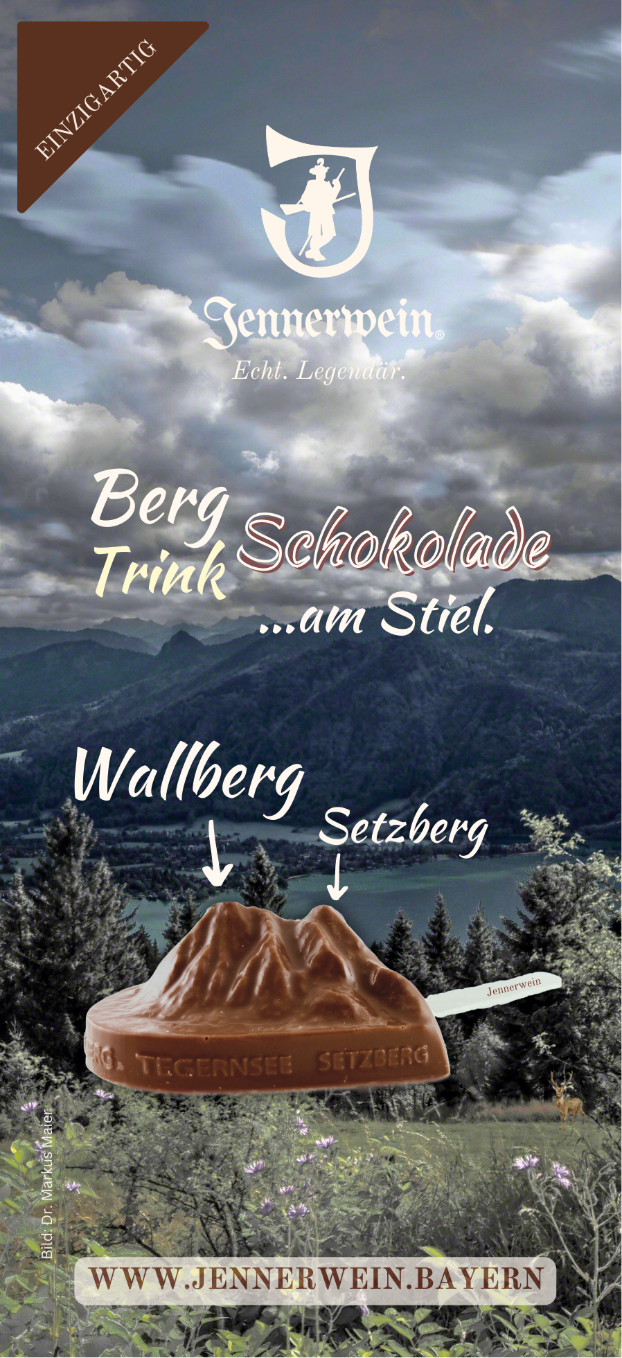 Jennerwein Berg- & Trink - Schokolade - WALLBERG - SETZBERG am Stiel...