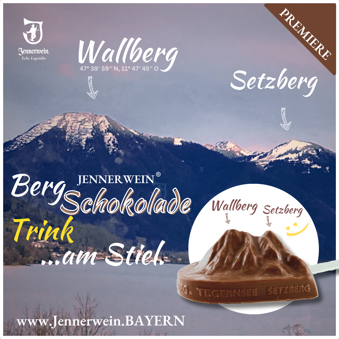 Jennerwein Schokolade; Tegernsee Schokolade; Wallberg Schokolade; Schliersee Schokolage, Spitzingsee Schokolade, Tegernseeschokolade, JennerweinSchokolade