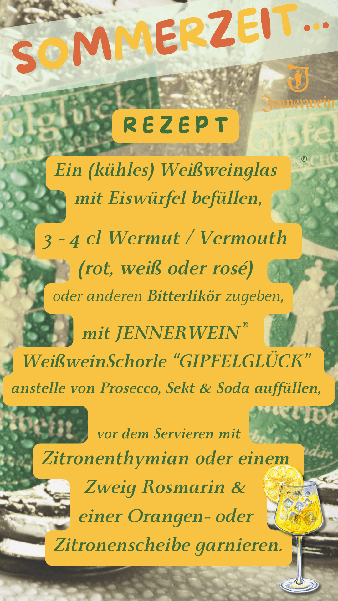 GENUSSZEIT - Jennerwein Gipfelglück - Weissweinschorle Riesling - Exklusiv: in der 0,5 Liter Flasche - Jennerwein