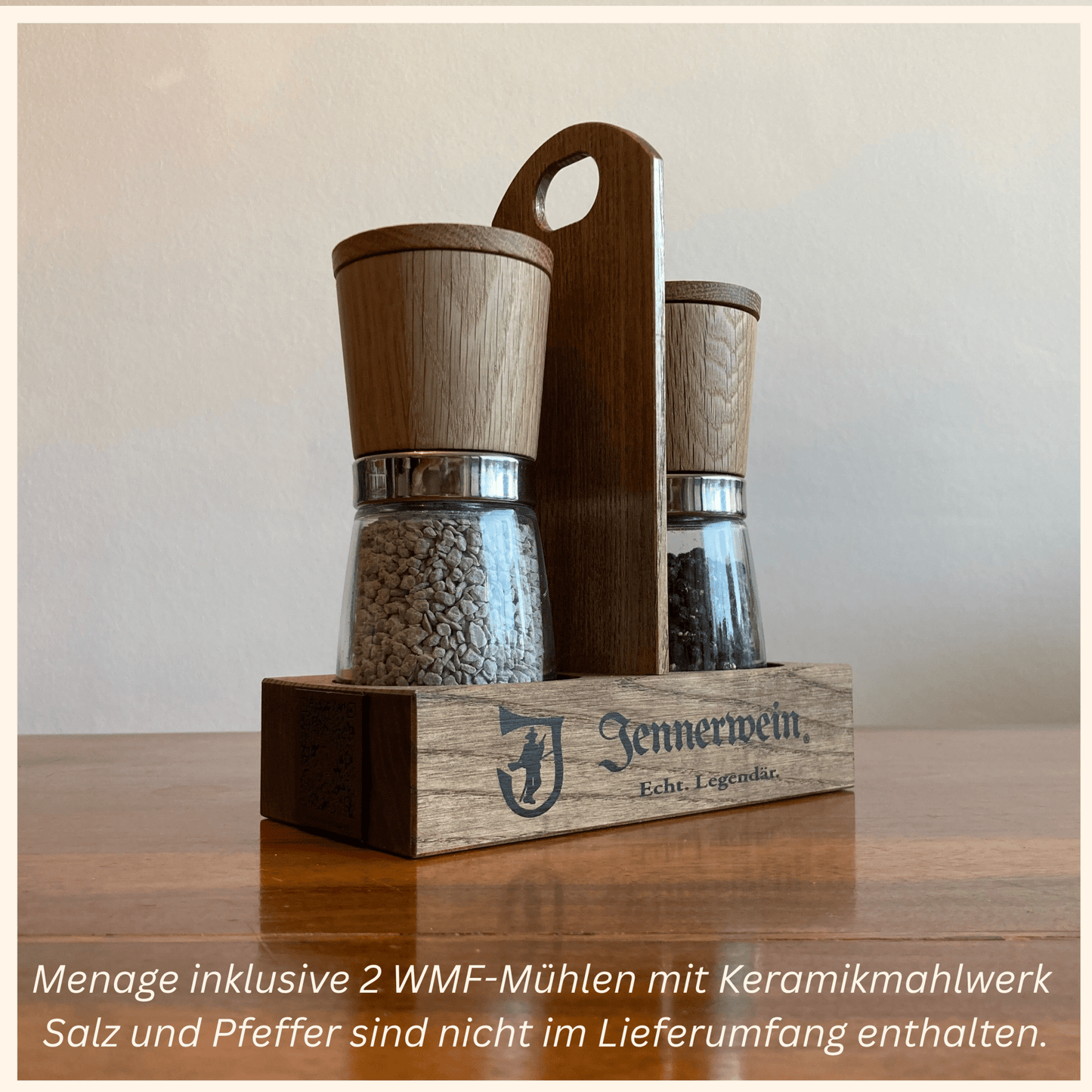 Jennerwein Echtholz - Menage für Salz & Pfeffer am Esstisch & in der Küche - Jennerwein