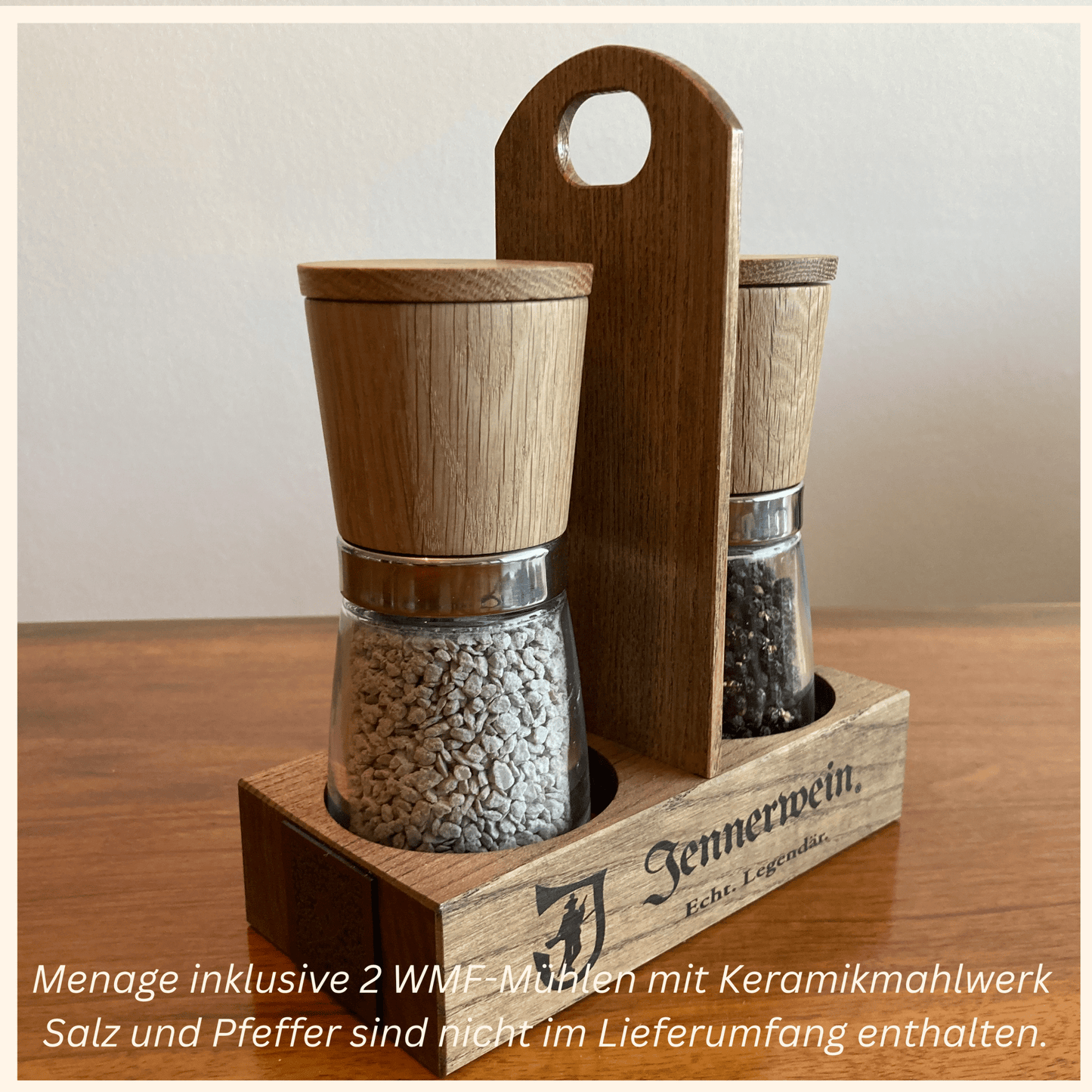 Jennerwein Echtholz - Menage für Salz & Pfeffer am Esstisch & in der Küche - Jennerwein