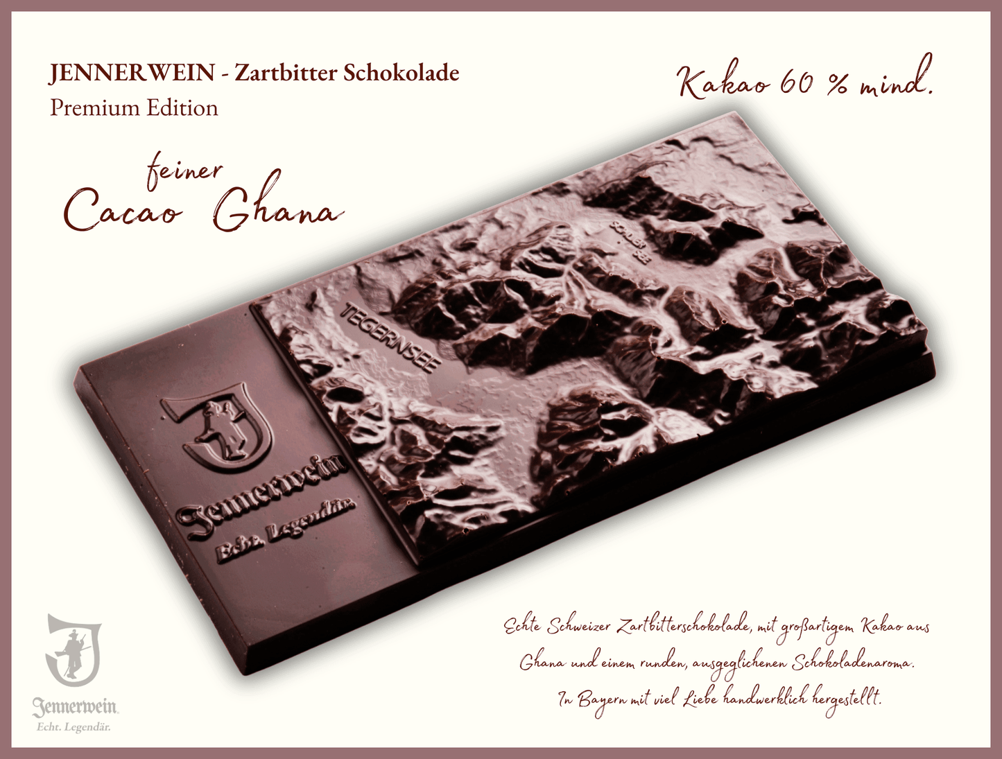 Jennerwein Heimatrevier Zartbitterschokolade Tegernsee Schliersee Spitzingsee - Jennerwein