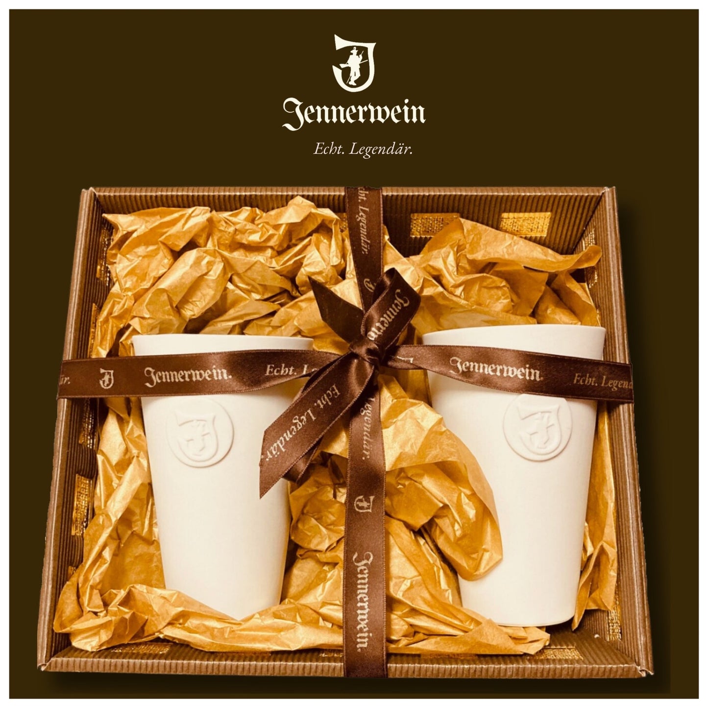 Jennerwein Porzellanbecher - aus feinstem Biskuitporzellan - bayerische Porzellankunst - Jennerwein