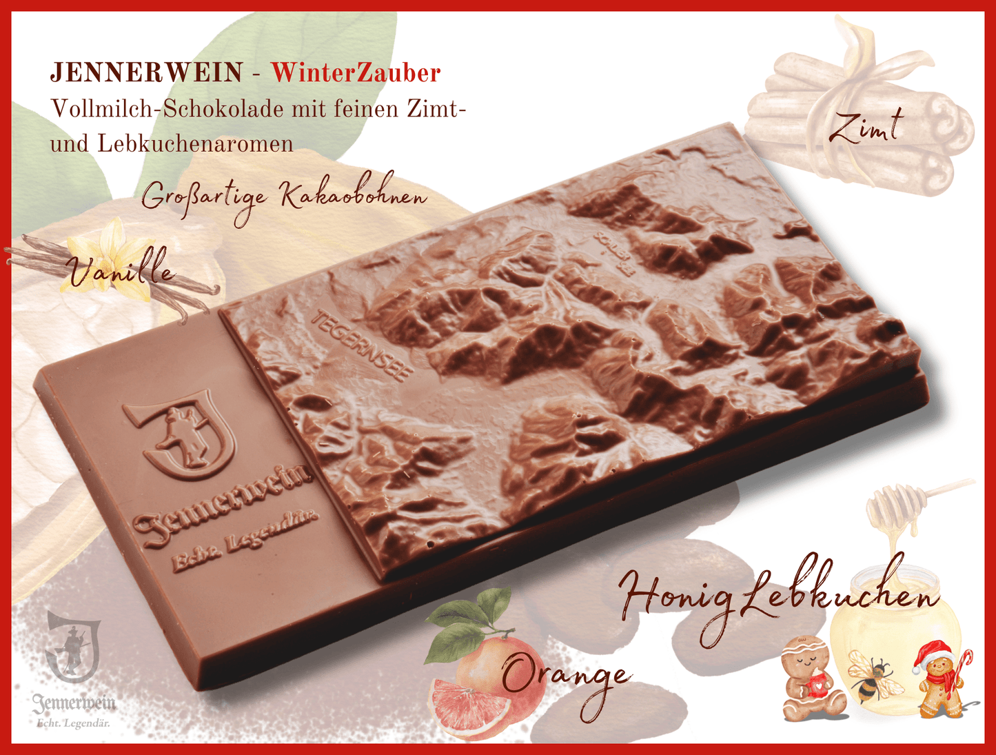 Jennerwein Schokolade Heimatrevier Winteredition Zimt + Wintergewürze - Jennerwein