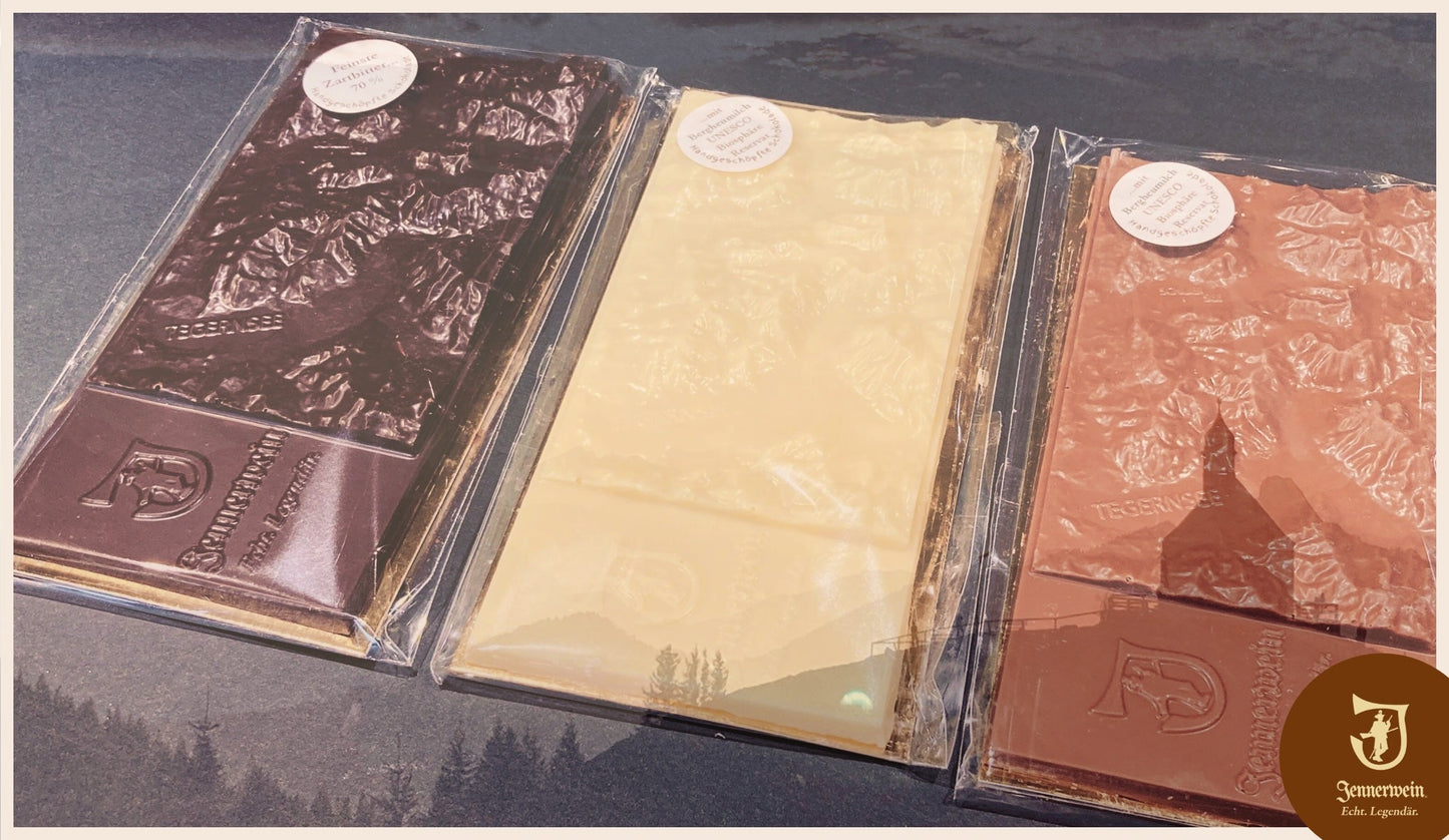 Trilogie - Edition Premium - Jennerwein Heimatrevier BergSchokoladen als Geschenkidee - Jennerwein