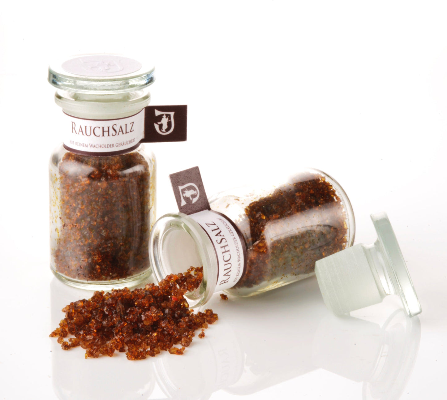 Jennerwein RauchSalz | in hochwertigem Apothekerglas - 40 g -  Auf reinem Wacholderholz geräuchert - Jennerwein